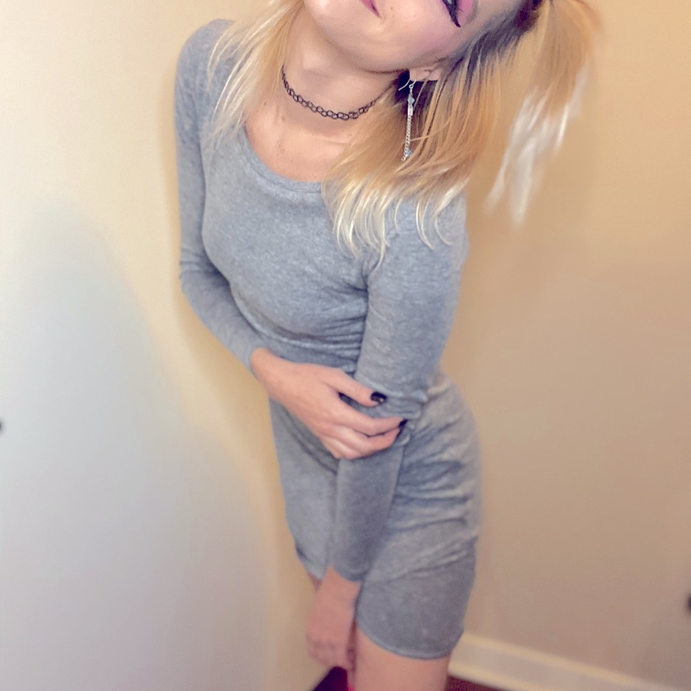 Grey long sleeved dress